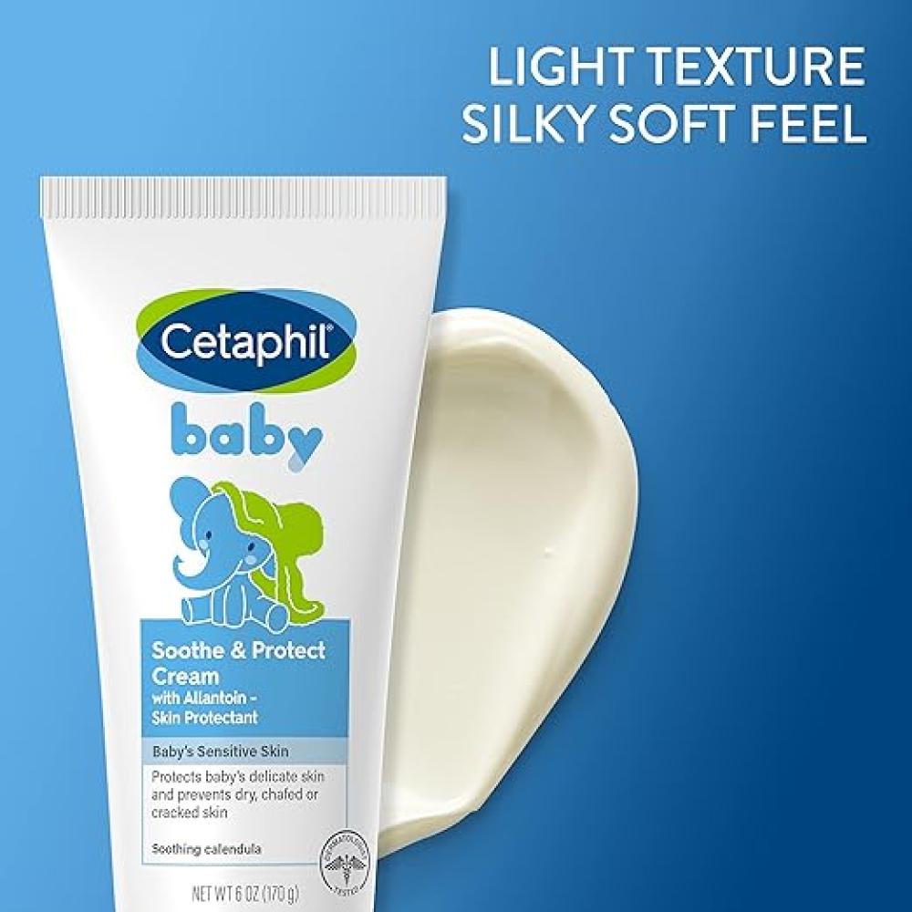 Cetaphil Baby Soothe Protect Cream with Allantoin Skin Protectant 6 oz Prevents Dry, chaffed or ed Skin Baby Cream moisturizes for 24 Hours Non-G cetaphil pro hand cream eczema prone skin 50ml