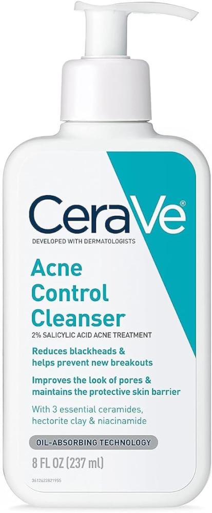 цена CeraVe Face Wash Acne Treatment Salicylic Acid Cleanser with Purifying Clay for Oily Skin Blackhead Remover and Clogged Pore Control 8 Ounce, multi 23