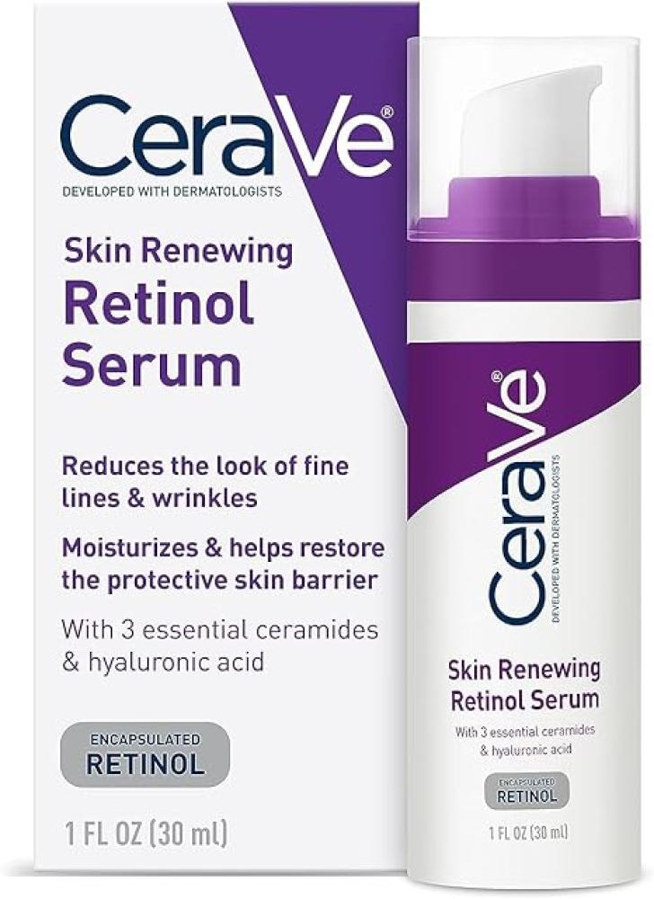 CeraVe Anti Aging Retinol Serum 1 Ounce Cream Serum for Smoothing Fine Lines and Skin Brightening Fragrance Free, 1 Fl Oz vova remove wrinkle serum collagen lifting firming anti aging face essence skin care fade fine lines repair facial beauty 30ml