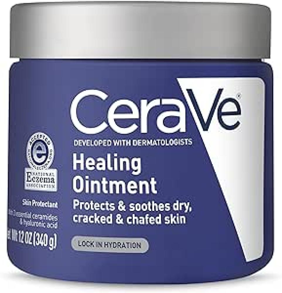 CeraVe Healing Ointment Moisturizing Petrolatum Skin Protectant for Dry Skin with Hyaluronic Acid and Ceramides Lanolin Free Fragrance Free 340g tiger balm red ointment 1 fl oz 30 g