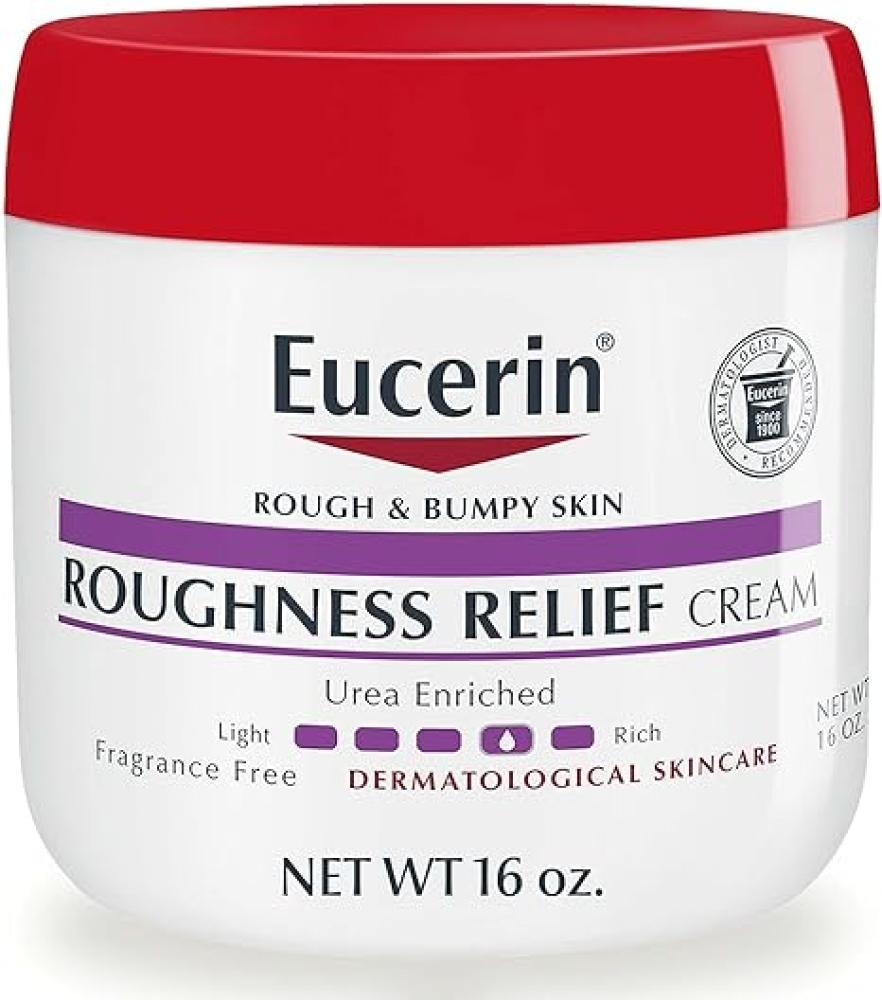 Eucerin Roughness Relief Cream, Fragrance Free Body Cream for Dry Skin, 16 Oz acne hemp cream tea tree repair cream tea tree moisturizing cream skin care beauty products skin care products