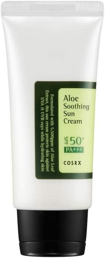 COSRX Aloe Soothing Sun Cream 50ml soothing heals skin moisture cream aloe vera gel skin care repair after sun dilute acne fine pores hydrating cream be