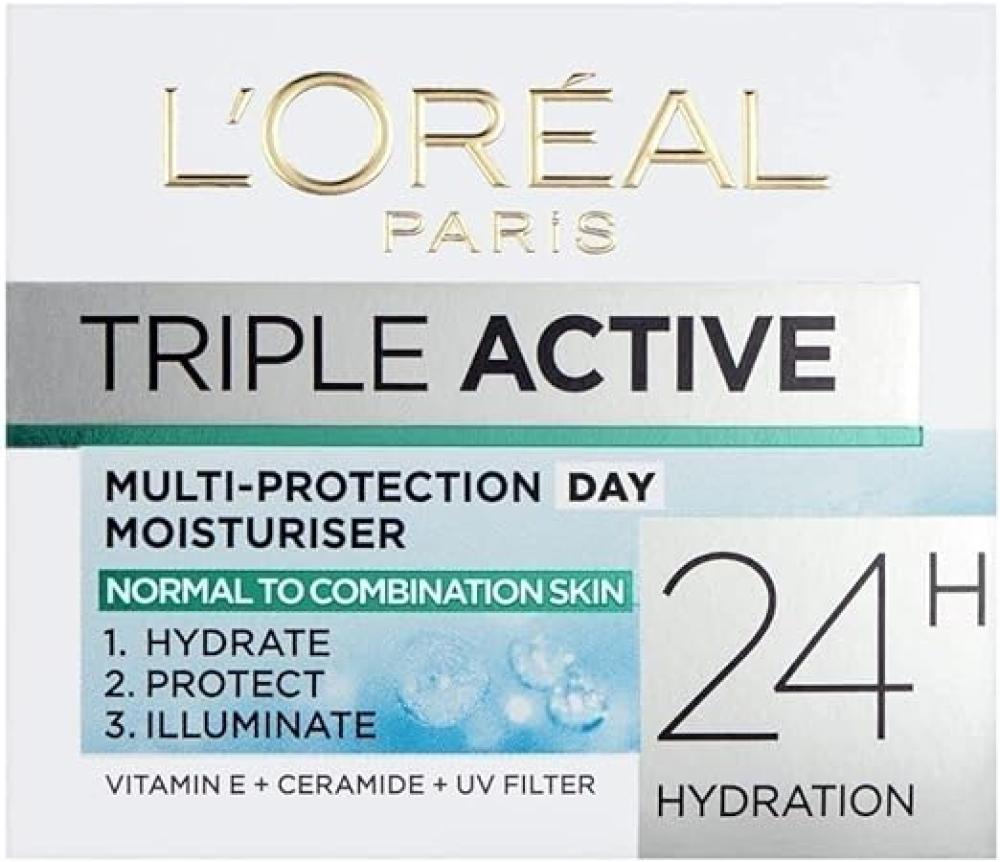цена LOreal Paris Triple Active Day 24H Hydrating Moisturiser Normal to Combination Skin 50 ml