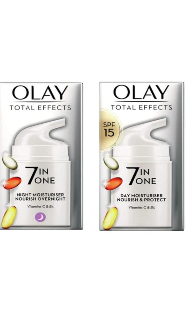 Olay Total Effects Moisturiser Day and Night Cream, 37ml olay cream natural white light instant glowing fairness 1 3 fl oz 40 g