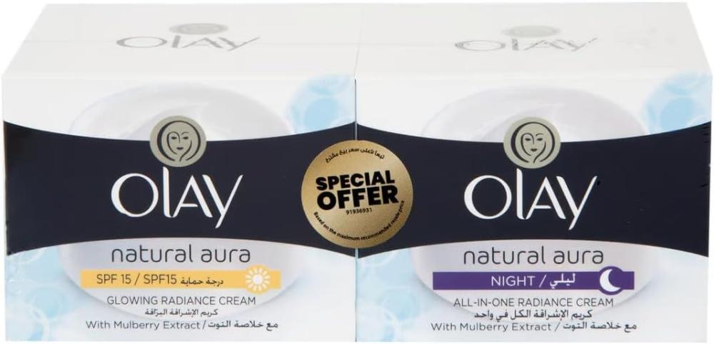 Olay Natural White Day Cream + Night Cream, 50 g