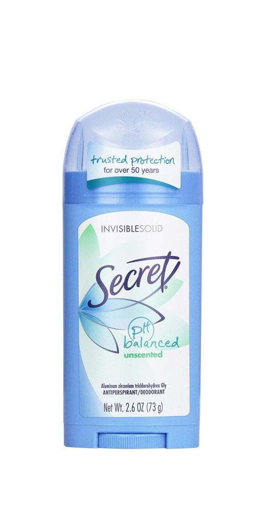 Secret Anti-Perspirant Deodorant Invisible Solid Unscented 2.60 men and women shallow mouth invisible boat socks all match solid color non slip deodorant cotton socks s2003