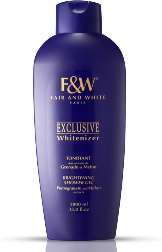 Fair and White Exclusive Whitenizer Brightening Shower Gel, 1000 ml fair and white gold ultimate aha brightening lotion 350 ml
