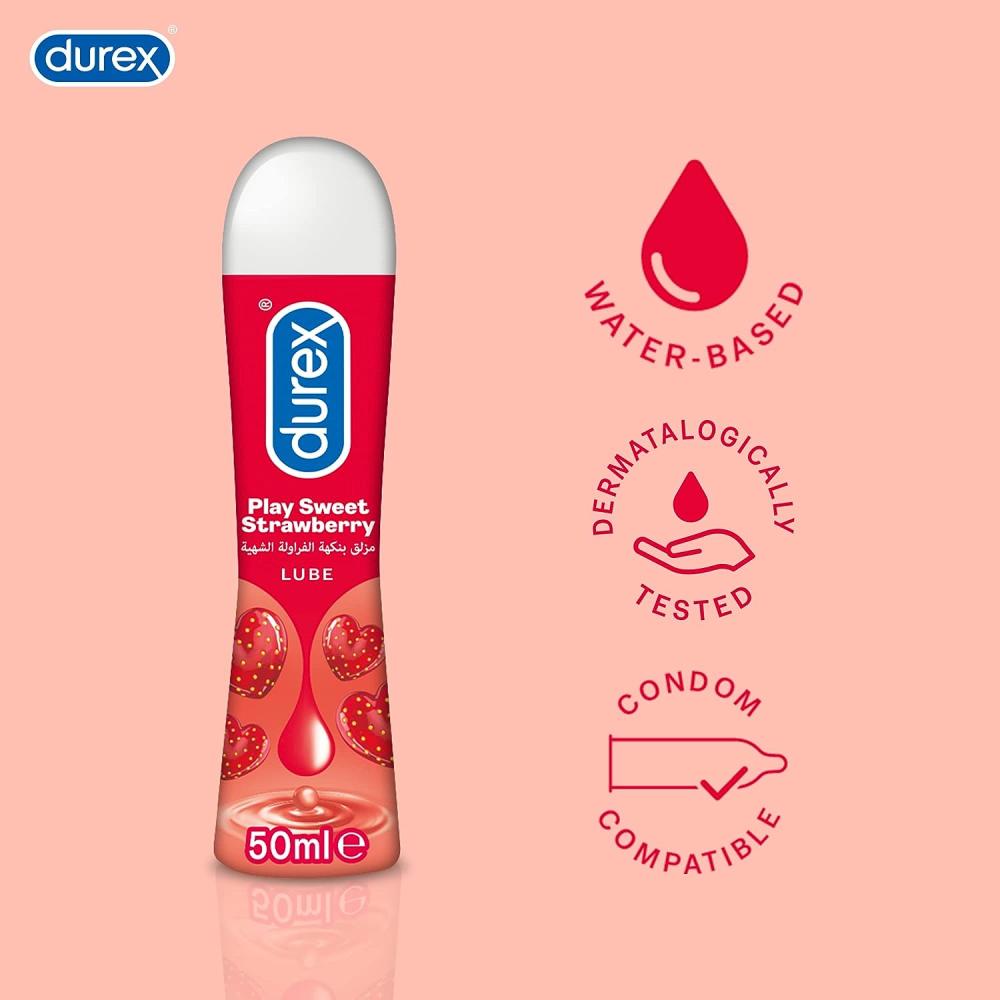 DUREX PLAY STRAWBERRY GEL 50 ML safe medical silicone anal plug dildos with suction cup stimulate anus and vagina soft dick anal dilator penis sex toys phallus