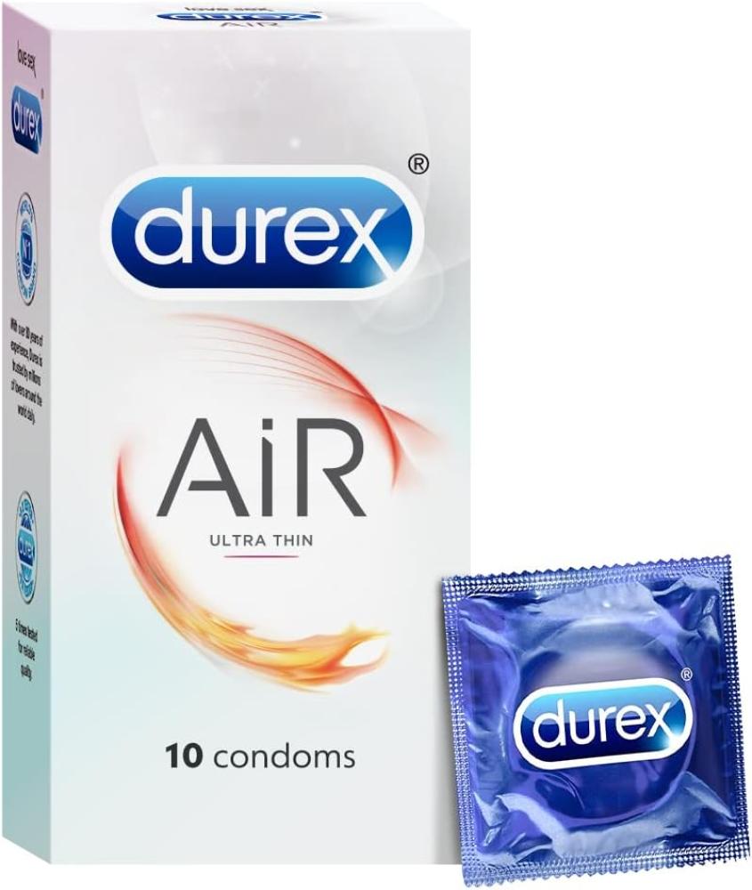 Durex Air Condoms for Men pack of 10 49mm small size condoms with hyaluronic acid lubricated penis cock sleeve for men slim fit natural latex rubber condom sex toy