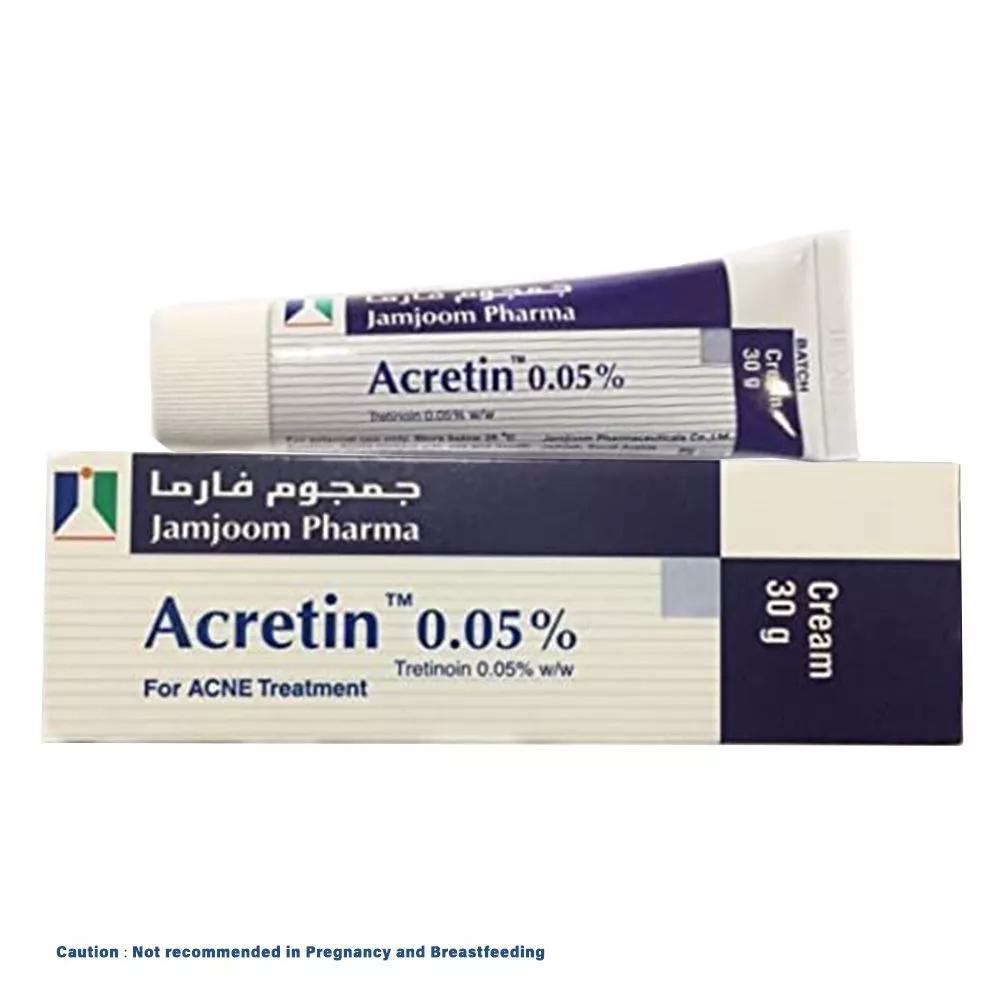Acretin 0.05% Topical Cream 30g anti acne facial cream cleanser for acne scars pimples shrink acnes pore and removes whiteheads and blackheads