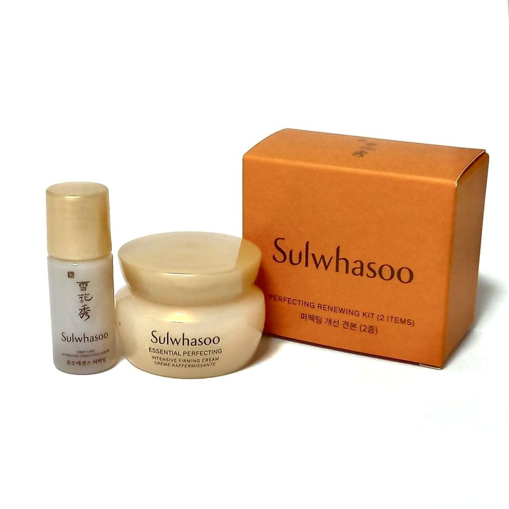 Sulwhasoo perfecting renewing kit (2 items) collagen anti aging face cream moisturizing anti wrinkle remove fine lines skin firming lifting facial serum for men skin care