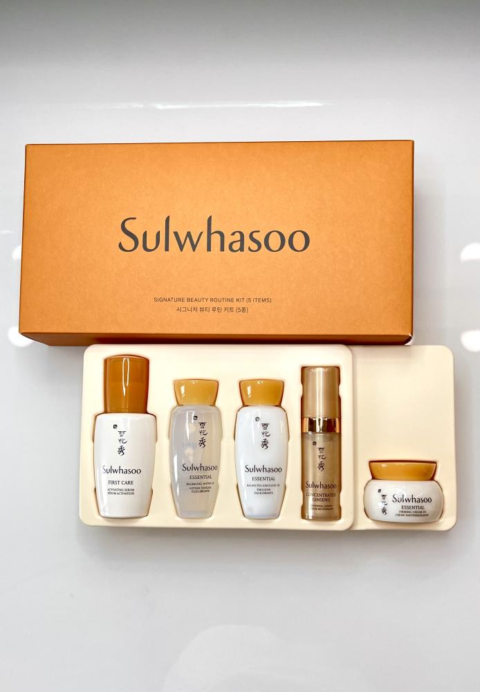Sulwhasoo beauty routine kit (5 items) face serum moisturizing whitening anti drying anti roughness shrink pores firming lift deep nourishment repair face care 15ml