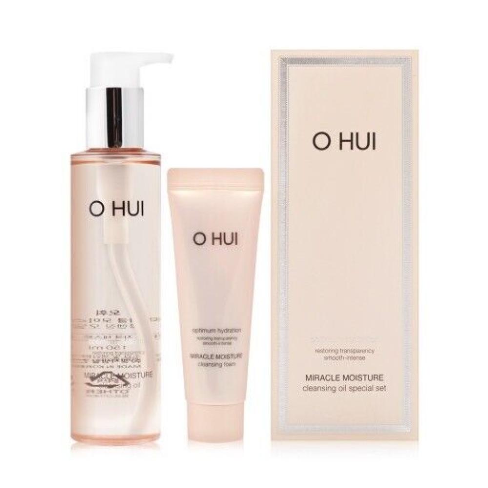 OHUI Miracle moisture cleansing oil + foam set (150ml+40ml) water soluble olive oil 30 1000ml silky moisturizing and smoothing olive oil enhances skin feel diy skin care ingredients
