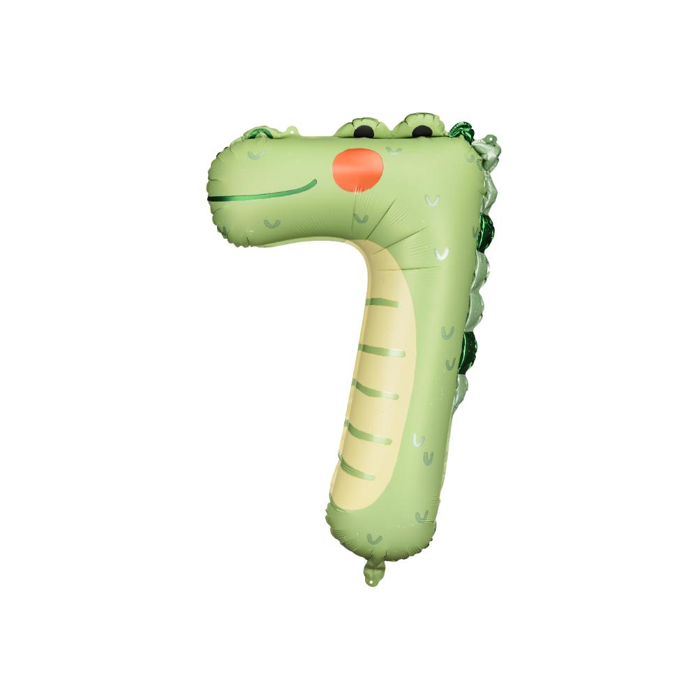 Foil Balloon Number 7 - Crocodile - Green kids funny blowing animals inflate dinosaur vent balls antistress hand balloon fidget party sports games toys for children gift