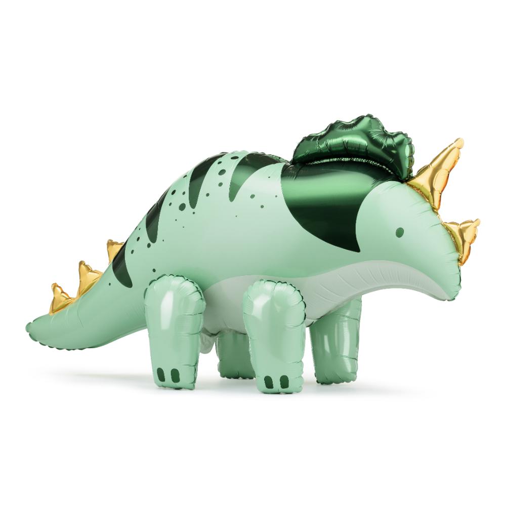 Foil Balloon - Triceratops - Green stationery tin set dinosaur