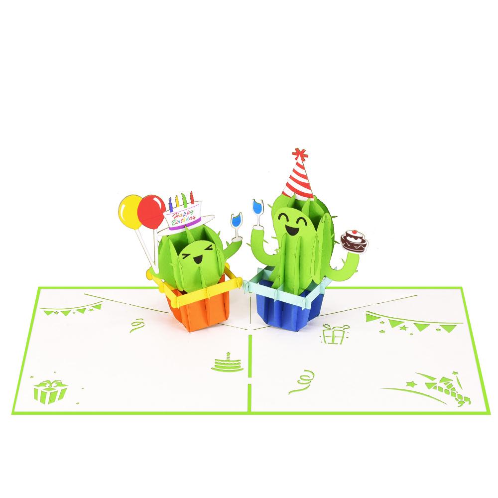Cactus Birthday Pop Up Card golf car pop up card