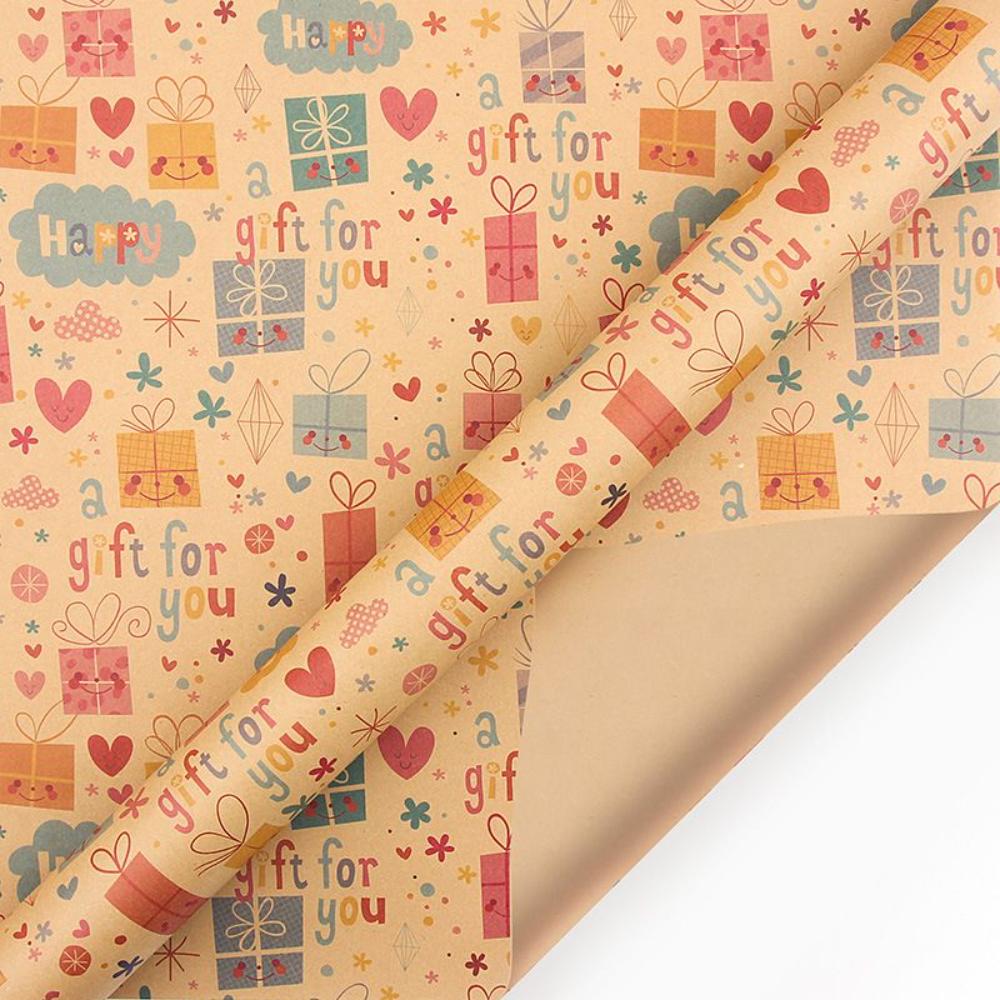 6pc 50 x 70cm KRAFT WRAPPING PAPER 1 5 inch 500 pcs roll colorful thank you label sticker for packing gift card bag party wedding wrapping small business