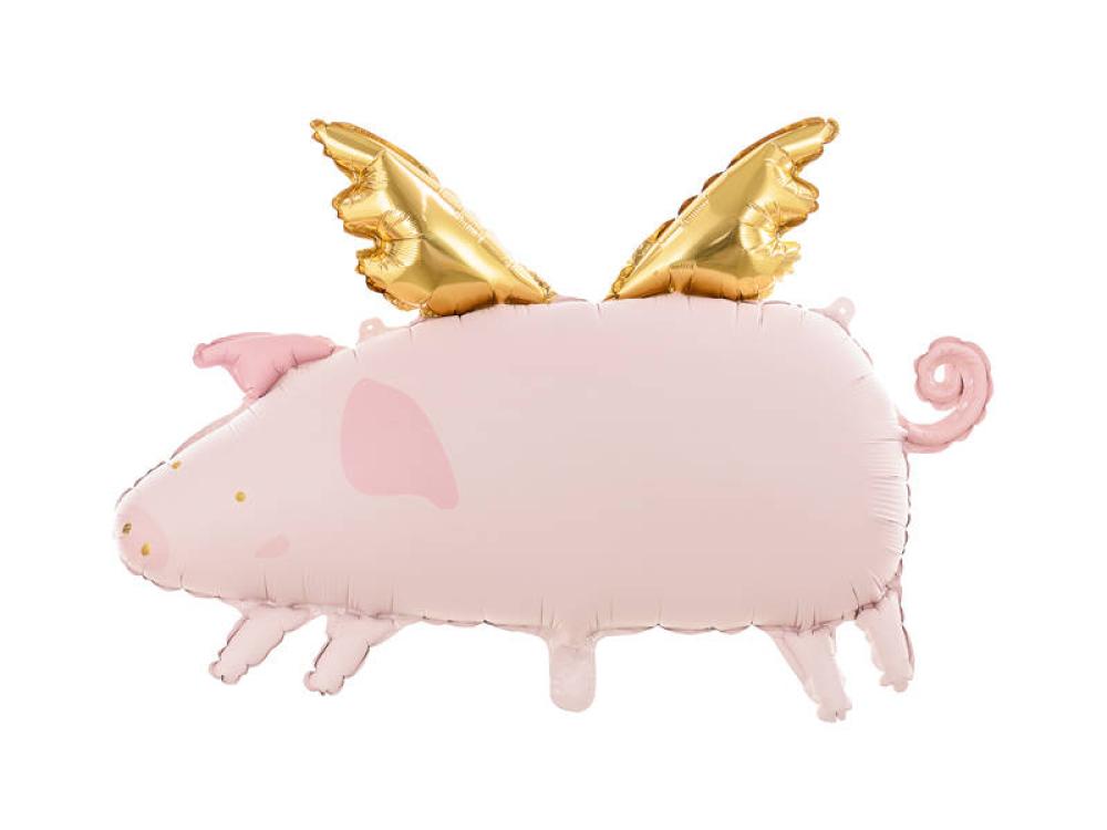 Foil Balloon - Pig - Pink star shaped happy new year foil balloon gold