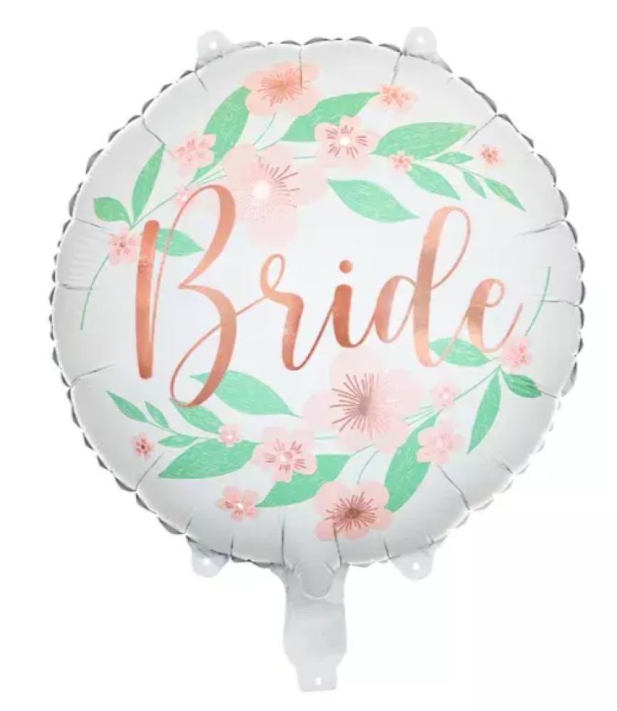 Flower Bride Foil Balloon - 45Cm - White swimsuit bride foil balloon pink