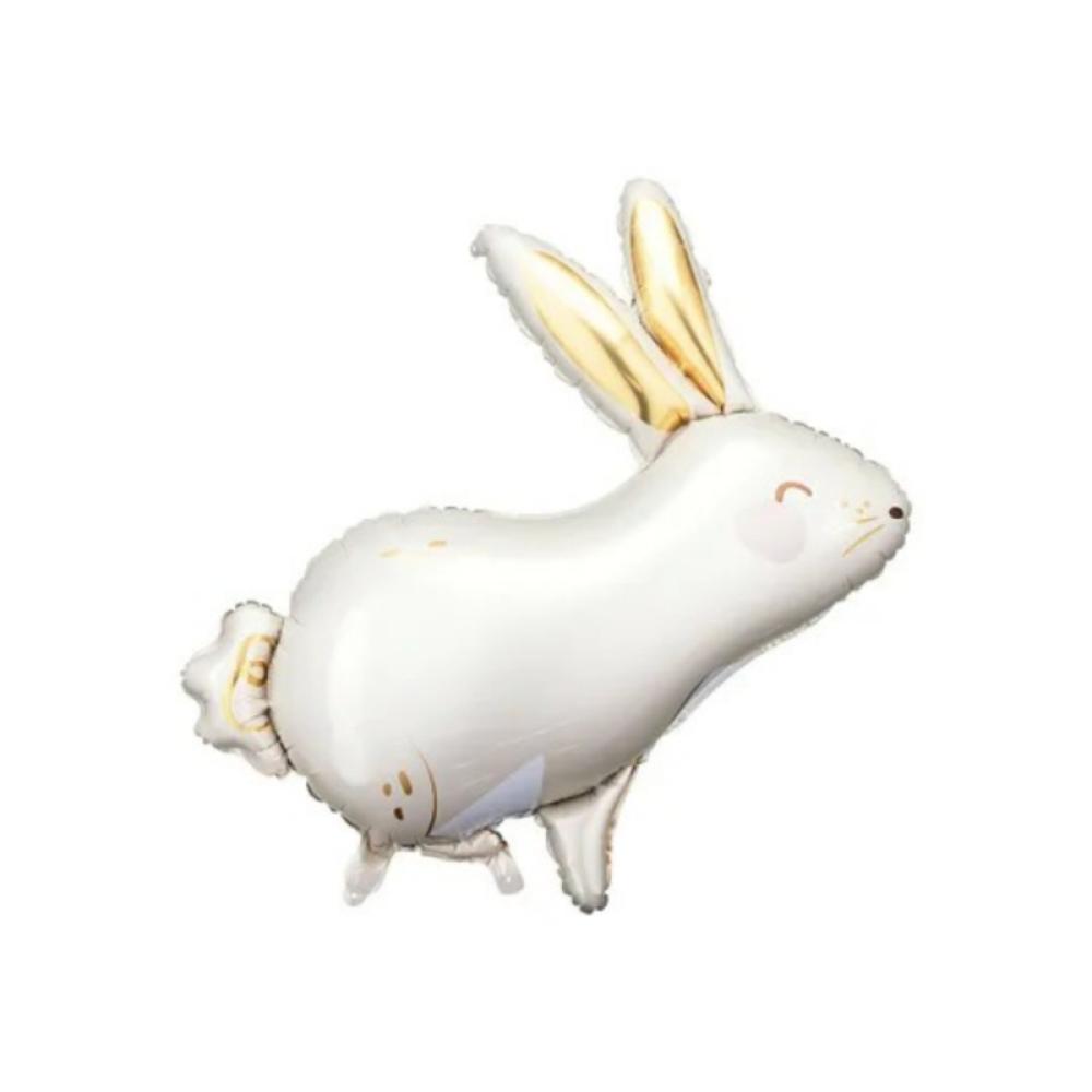 Foil Balloon - Hare - White easter decoration doll ornaments easter faceless gnome rabbit baby gifts home desktop decoration spring hanging bunny kids gift
