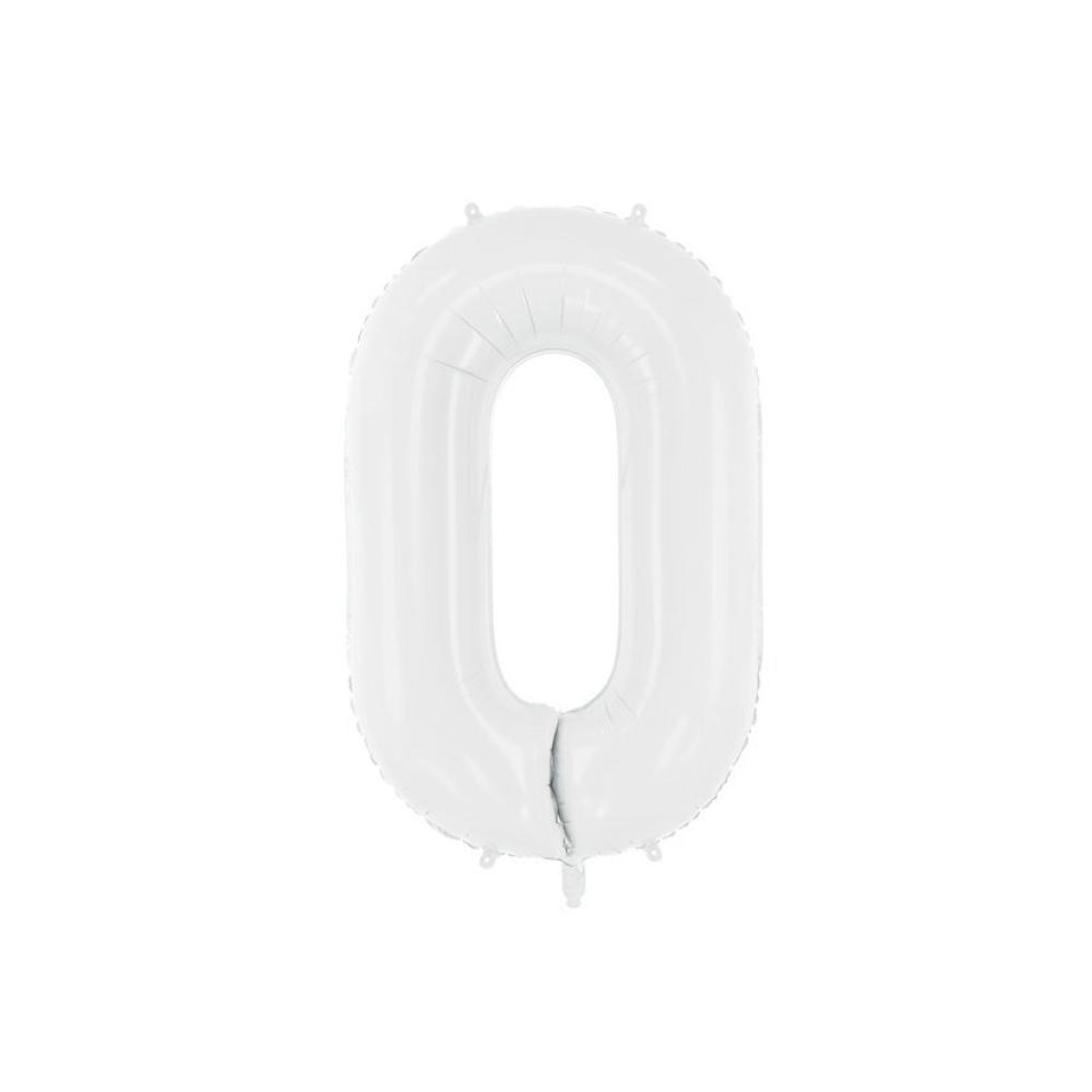 Foil Balloon Number 0 - White