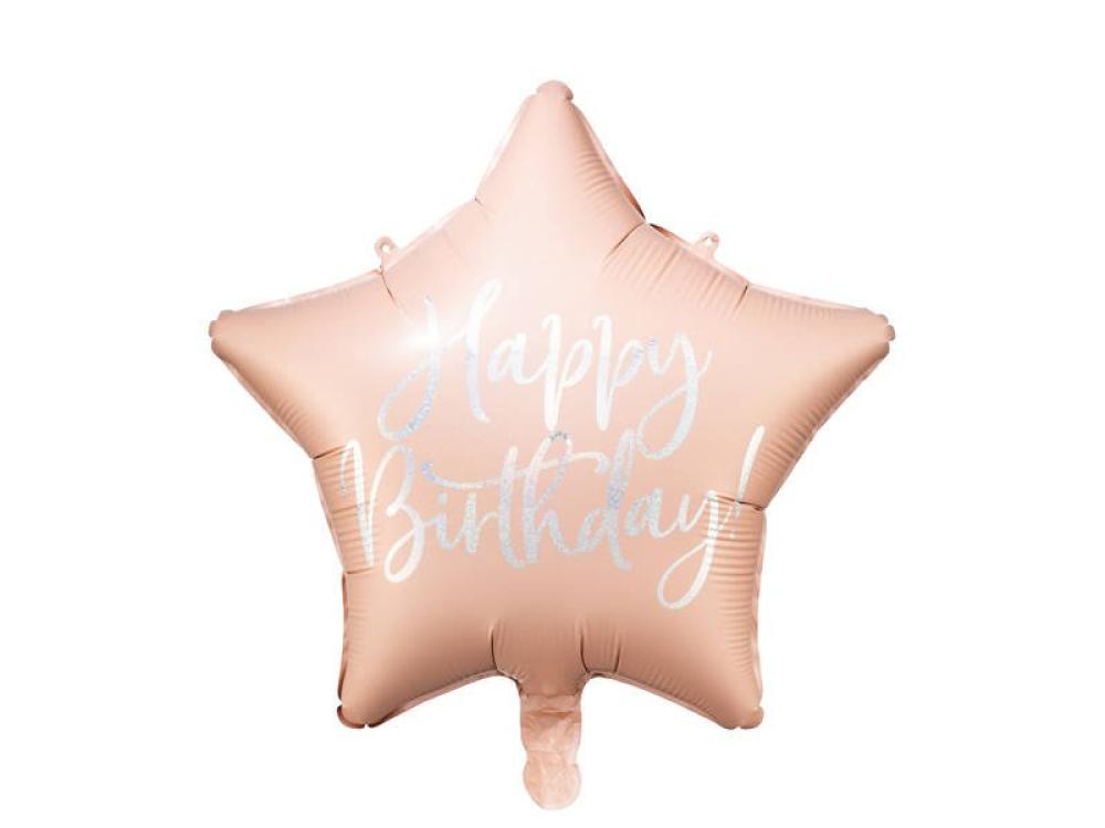 Happy Birthday Foil Balloon - Powder Pink happy birthday foil balloon pastel