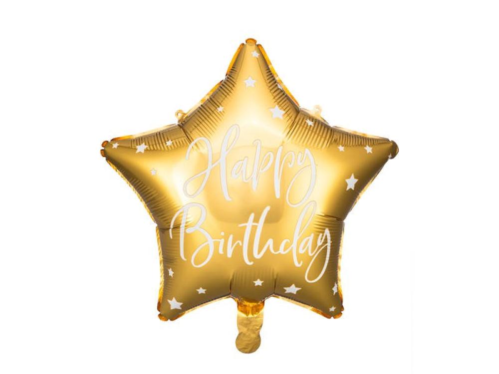 Happy Birthday Foil Balloon - Gold happy birthday foil balloon black