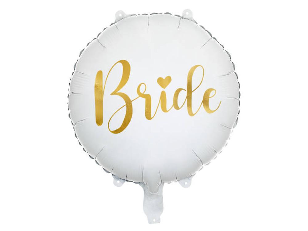 Bride Foil Balloon - 45Cm - White flower bride foil balloon 45cm white