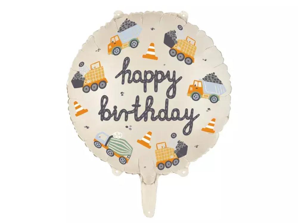 happy birthday balloon Construction Vehicles Foil Balloon