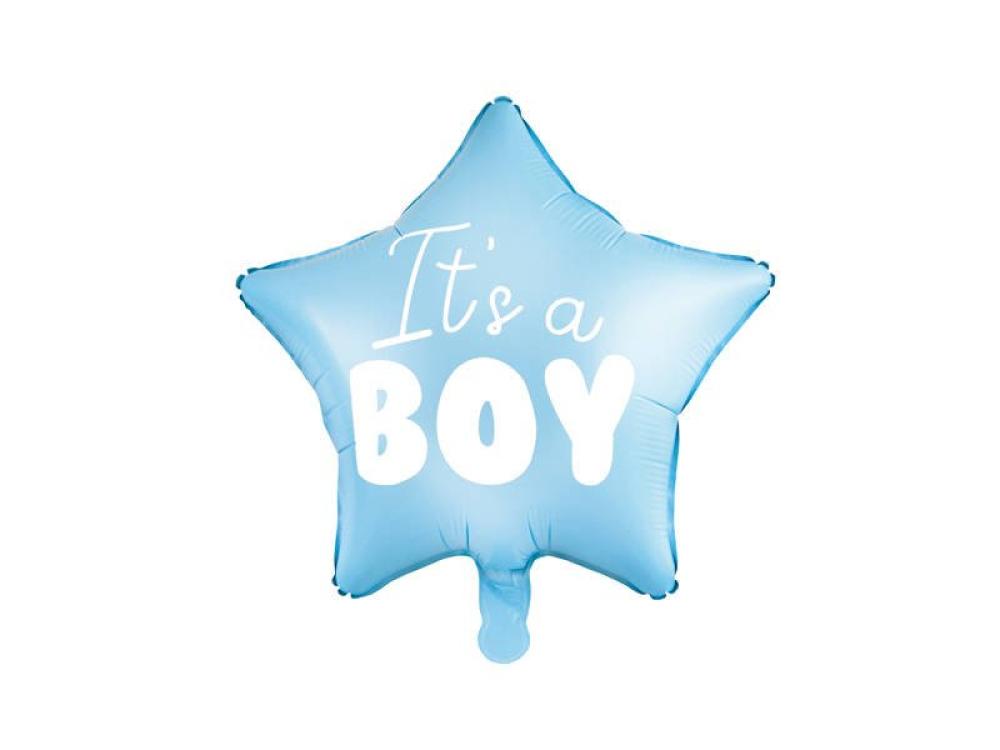 Its A Boy Star Shaped Foil Balloon - Blue baby romper hello baby foil balloon white