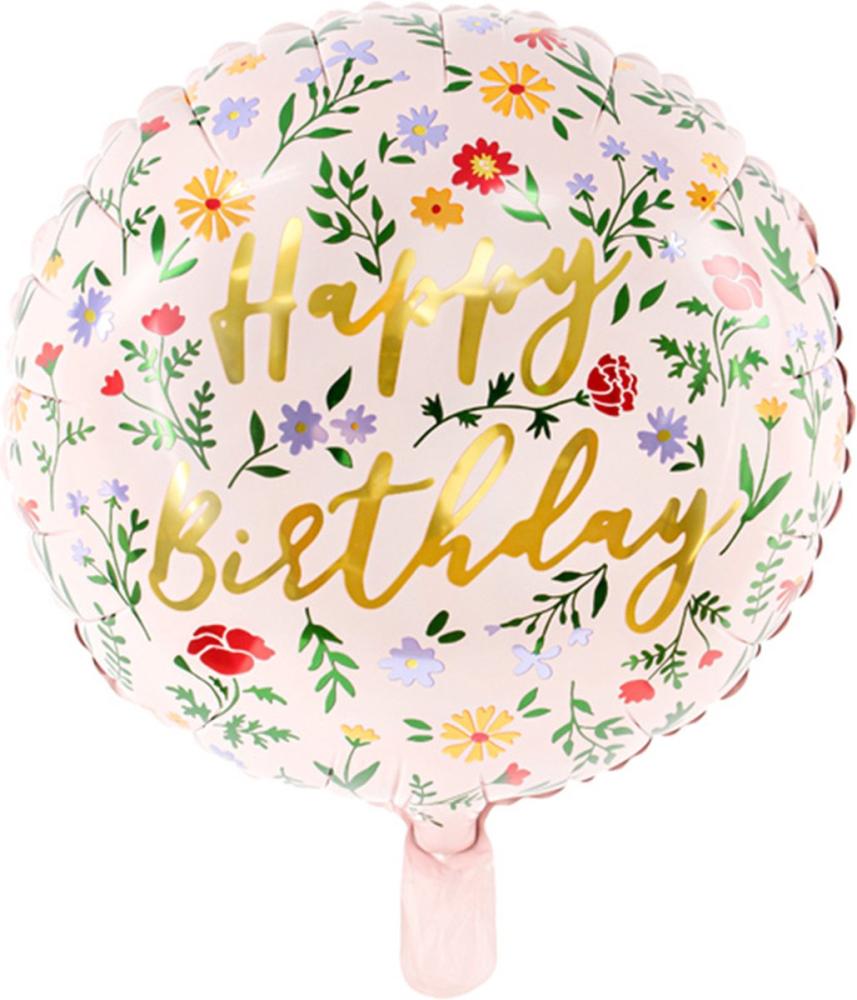 Happy Birthday Foil Balloon - Pink foil balloon bat blackgold