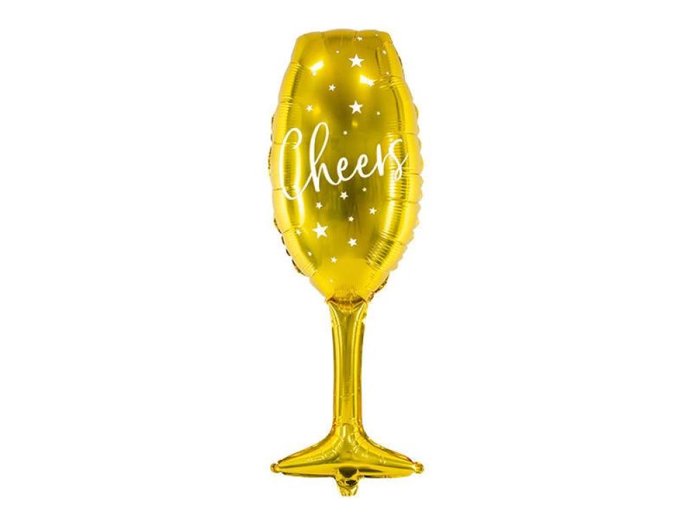 Foil balloon Glass- Gold cheers to you bottle shaped foil balloon