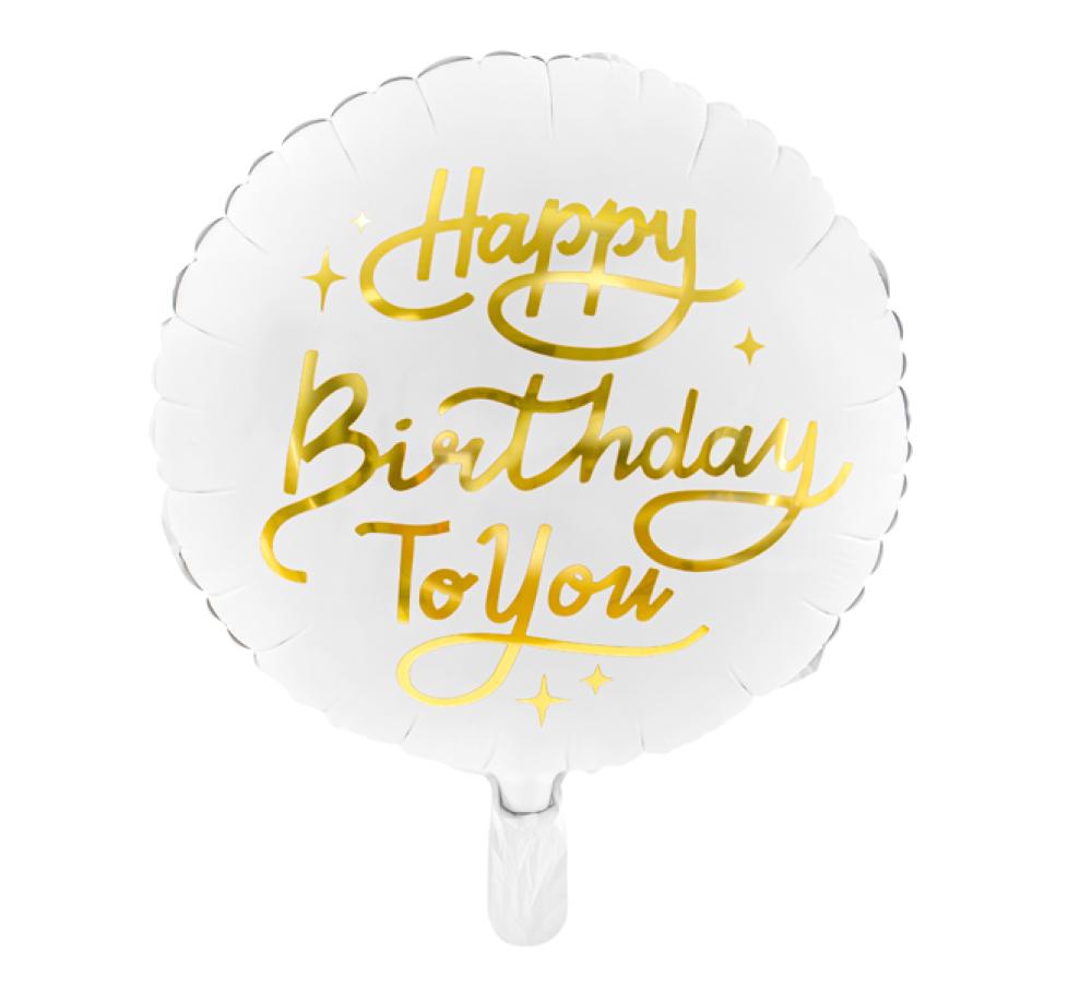 цена Happy Birthday To You Foil Balloon - White