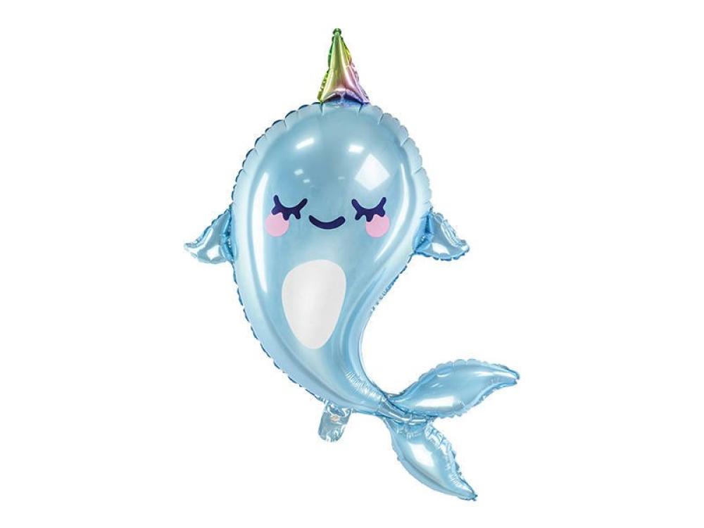 Foil Balloon - Narwhal - Blue