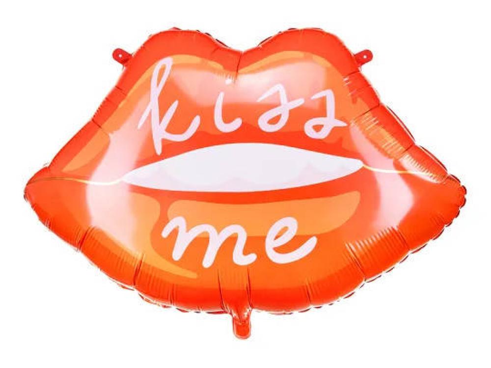 Kiss Me Lips Foil Balloon - Orange
