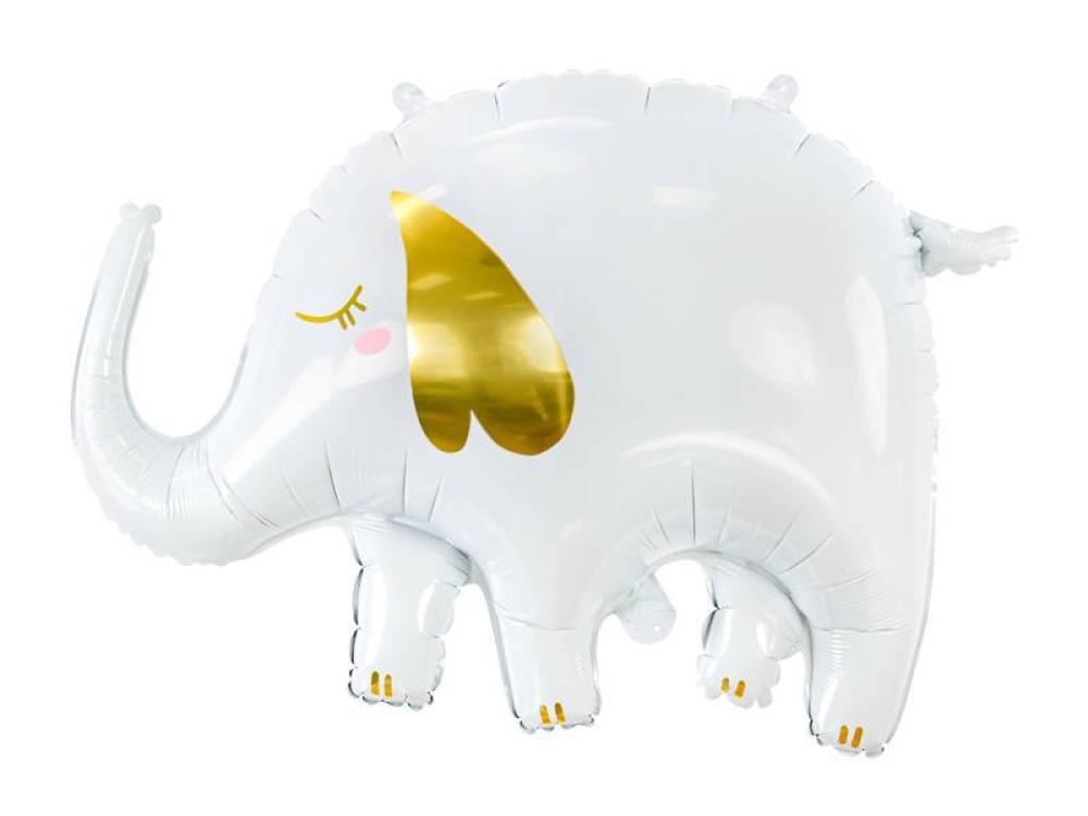 Foil Balloon - Elephant - White baby girl balloon