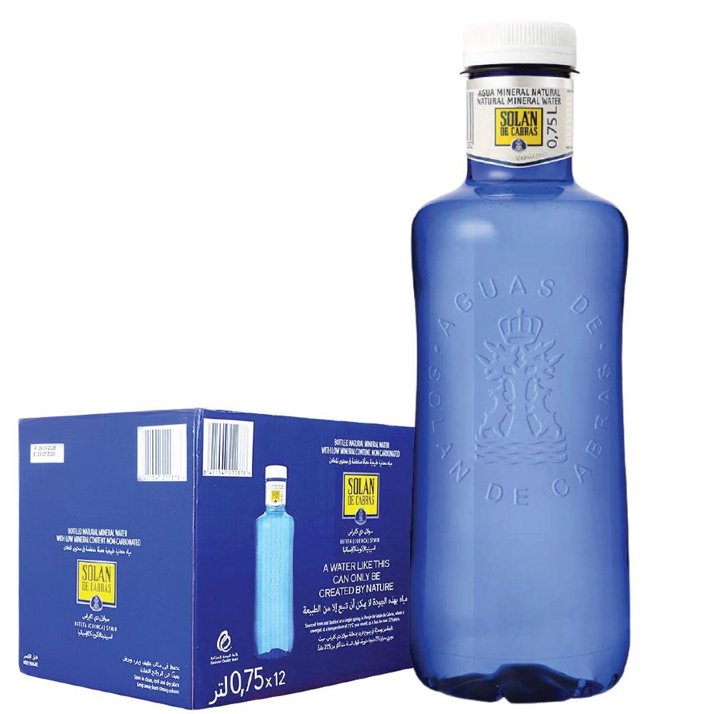 Solan De Cabras Mineral Water 750 ml PET, Pack of (12) solan de cabras still water 330ml x 24pcs glass bottles