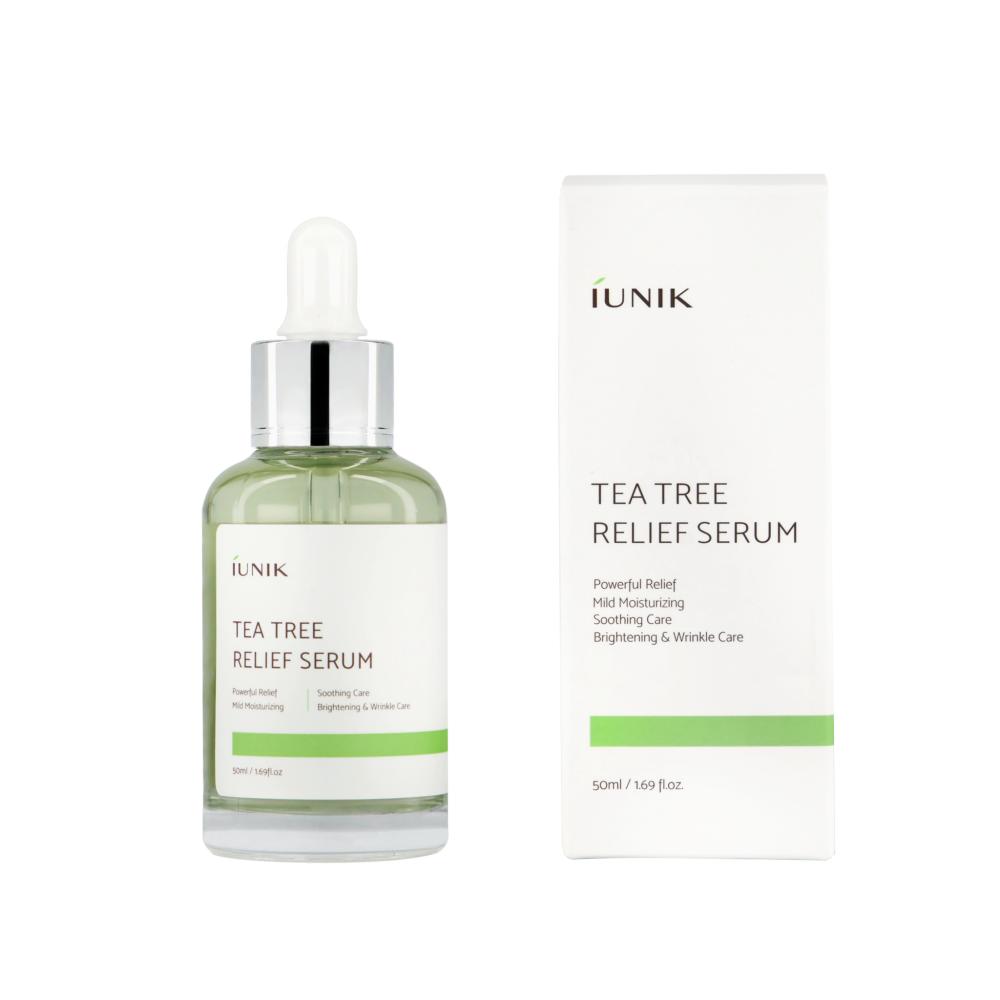 iUnik, Tea tree relief serum, 1.69 fl. oz. (50 ml) the ordinary serum argireline solution 10% lightweight complex for dynamic lines 1 fl oz 30 ml
