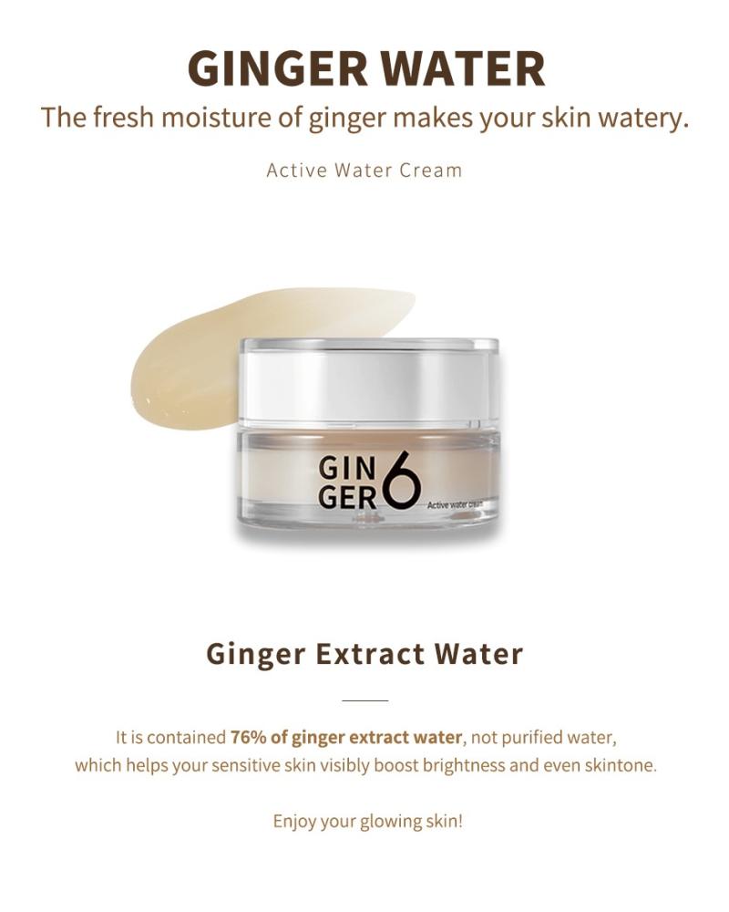 GINGER6 Active water cream 1pc chlorophyll face serum improve dullness reduce bad breath natural formula skin moisturizer face essence skin care