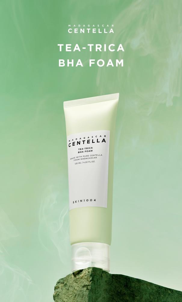 Madagascar Centella Tea-Trica Bha Foam 125ml honey tearing mask cleans pores controls oil removes blackheads whitens brightens smoothes medicinal rhubarb skin care 60g