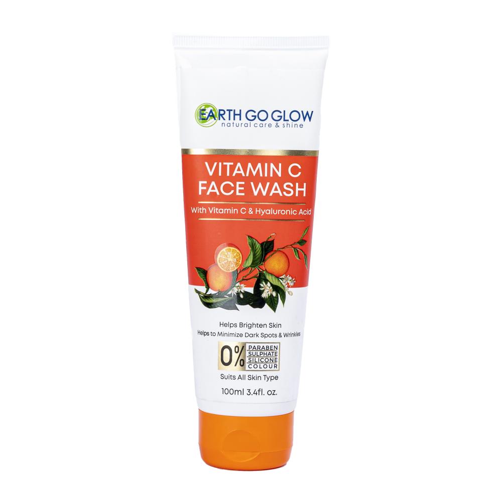 EARTH GO GLOW VITAMIN C FACE WASH pure vitamin c serum with niacinamide for wrinkles dark spots