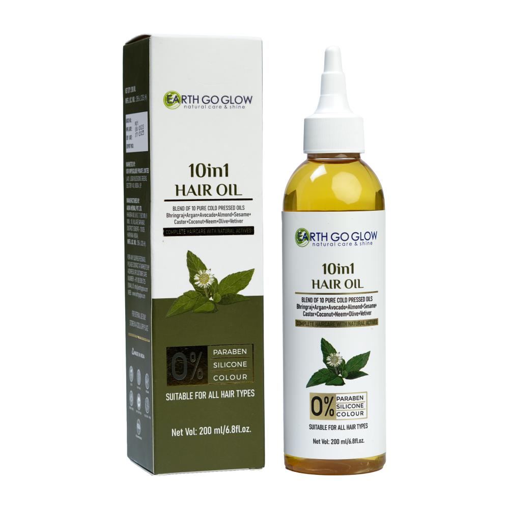 EARTH GO GLOW 10IN1 HAIR OIL afghani herbal black oil complete hair care 200 ml