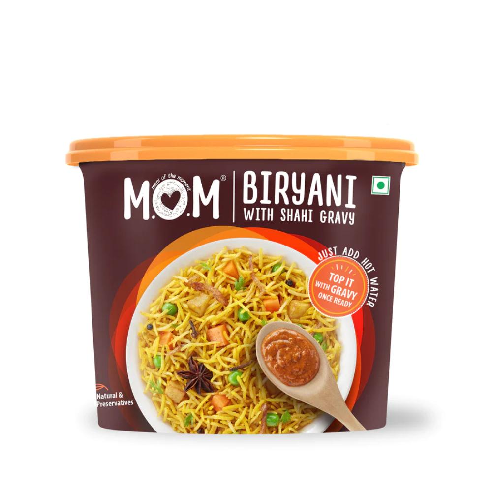 mom ready to eat biryani with shahi gravy 140gm MOM READY TO EAT BIRYANI WITH SHAHI GRAVY 140GM