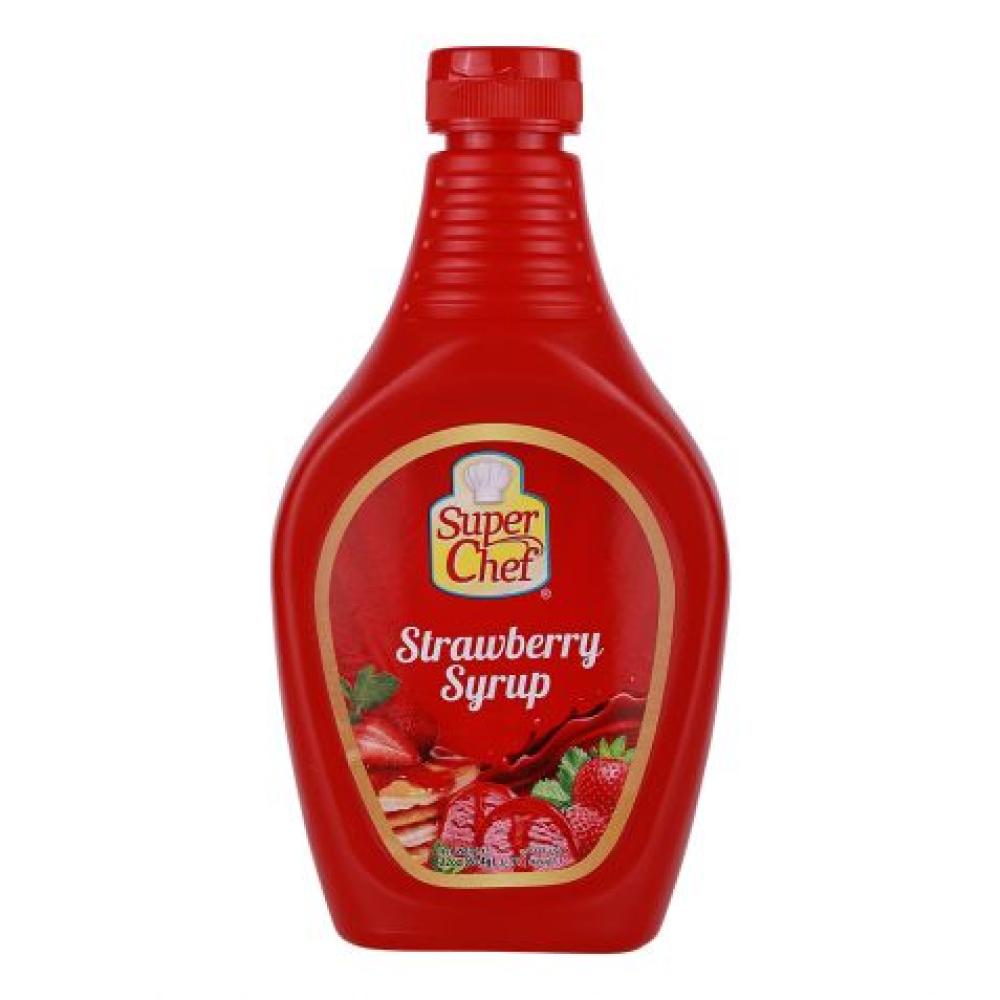 SUPER CHEF STRAWBERRY SYRUP 624GM super chef lychees 567gm