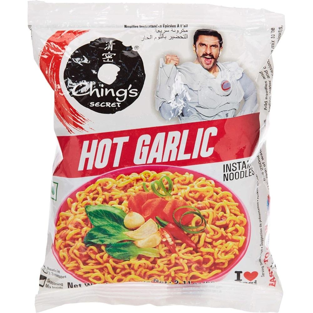 Chings Hot Garlic Instant Noodles 60 g chings schezwan instant noodles 60 g