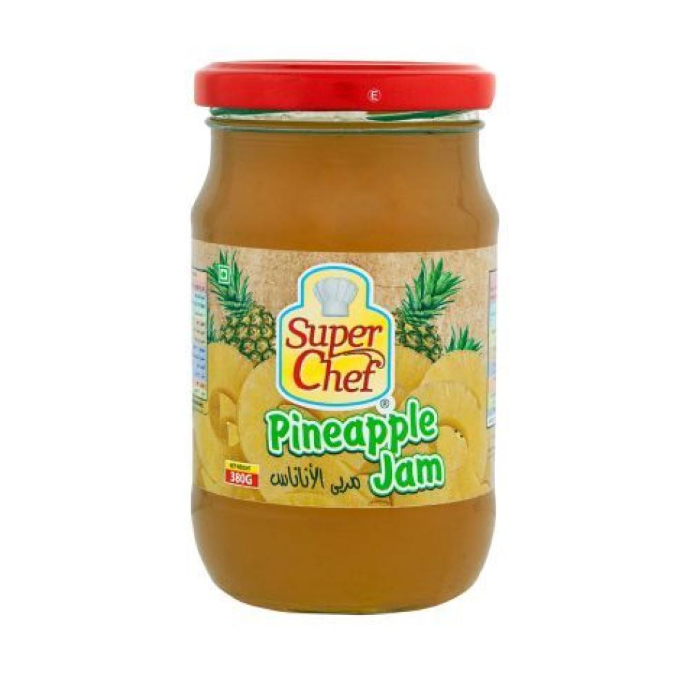 SUPER CHEF PINEAPPLE JAM 380GM super chef pineapple slices in light syrup 565gm