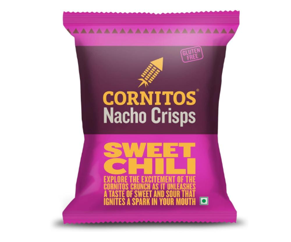 Cornitos Nachos Crisps Sweet Chilli 150 g nacho cheese tortilla style protein chips 32g