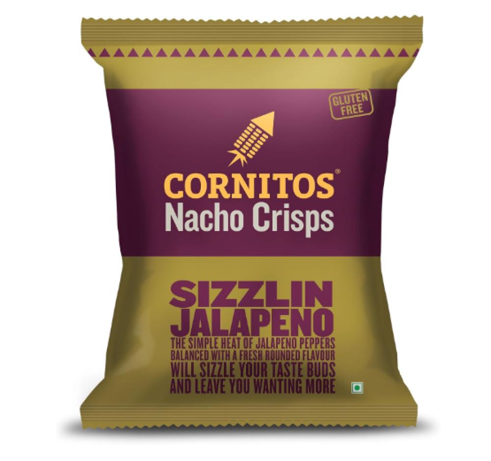 Cornitos Nachos Crisps Sizzlin Jalapeno 55 g nacho cheese tortilla style protein chips 32g