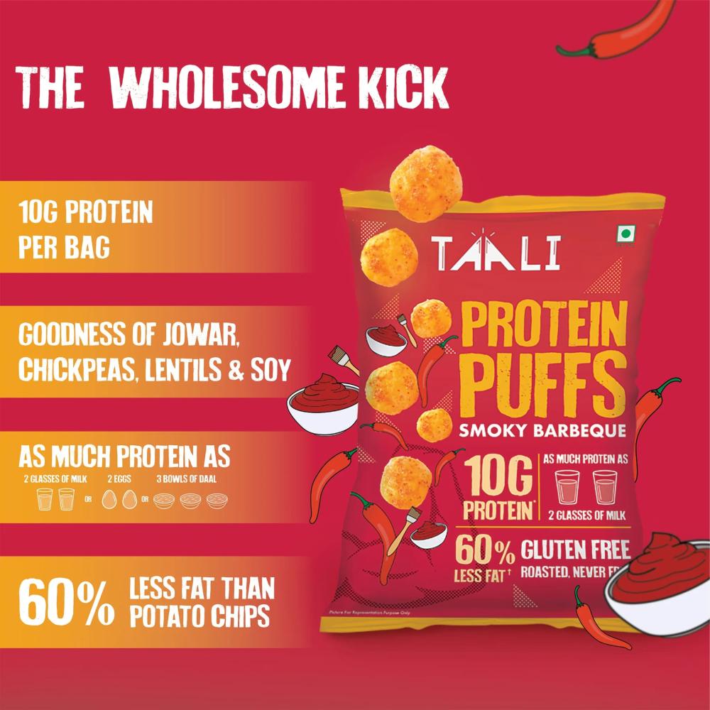 Taali Smoky Barbeque Protein Puffs 60 g