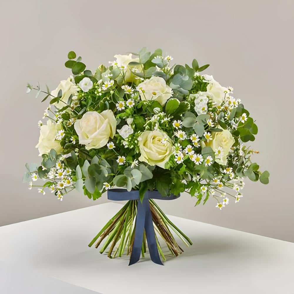 White Roses and Tanacetum Bunch